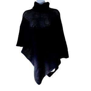 🇫🇷 CÔTÉ FEMME/ LA REDOUTE warm black poncho OS